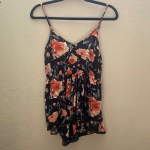 Floral print summer romper